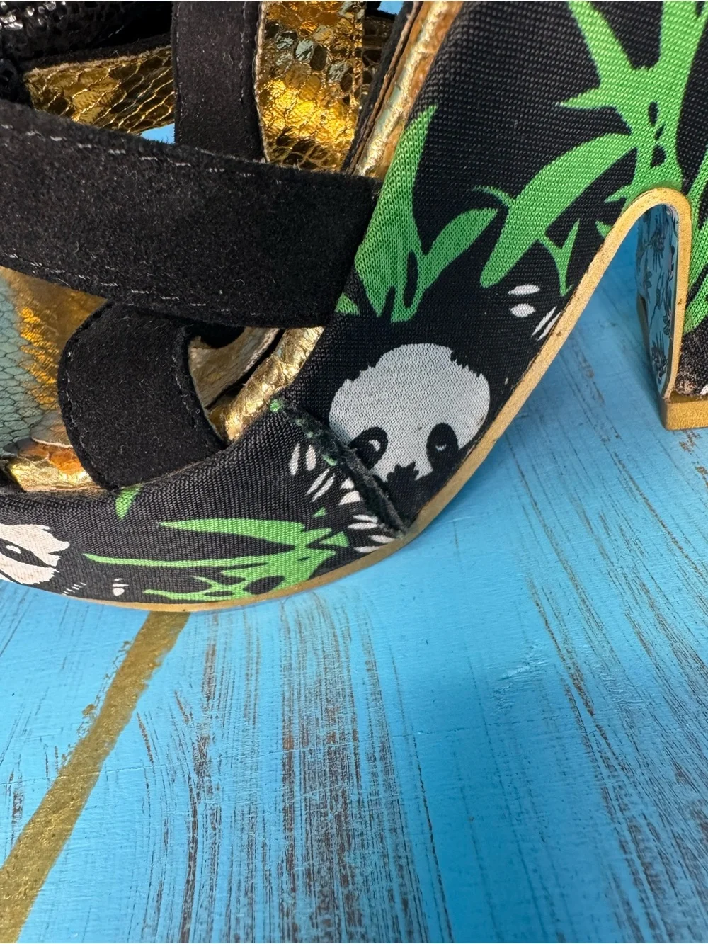 Irregular Choice Panda & Bamboo Print - size 7.5